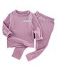 Little Surprise Box Cotton Full Sleeves Logo Printed Thermal Wear Set - Mauve