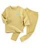 Little Surprise Box Cotton Full Sleeves Logo Printed Thermal Wear Set - Mustard Yellow