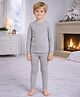 Little Surprise Box Cotton Full Sleeves Logo Patch Detailed Thermal Wear Set - Grey
