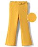 Kookie Kids Knit Full Length Wide Leg Solid Pant With Rib & Stretch - Yellow