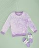 Pantaloons Junior Full Sleeves Textured Tie Dye Sweatshirt - Lilac