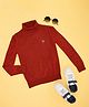 Pantaloons Junior Full Sleeves Solid Sweater - Rust Orange