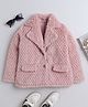 Taffykids Fur Full Sleeves Self Design Jacket - Peach