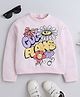 Taffykids Full Sleeves Floral & God Plans Text Printed Sweatshirt - Pink