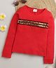 Tiny Girl Full Sleeves Sequin Embellished Tee - Red