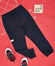 Pantaloons Junior Typography Patch Embroidered Pocket Detailed Joggers - Navy Blue