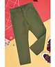 Pantaloons Junior Cotton Lycra Solid Trousers - Olive Green