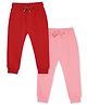 The Mom Store Cotton Pack Of 2 Solid Joggers - Maroon & Pink