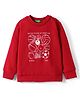UCB Cotton Knit Full Sleeves Sweatshirt with Sports Ball Print - Red