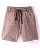 Evimo Single Jersey Knit Above Knee Length Shorts With Abstract Print - Brown