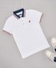 Pantaloons Junior Cotton Half Sleeves Fox Patch Detailed Polo Tee - White