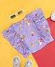Pantaloons Junior Viscose Rayon Sleeveless Frill Detailed Fairies & Unicorn Printed Top - Lilac