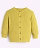 Somersault Cotton Full Sleeves Solid Cardigan - Yellow