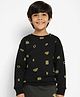 Somersault Full Sleeves Game On Text Printed Sweatshirt - Black
