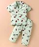 Smarty Boys Sinker Knit Half Sleeves Night Suit With Football Print - Mint Green
