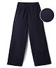 Kookie Kids Cotton Woven Full Length Pleated Wide Leg Lounge Pant With Pockets - Navy Blue