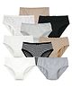 Charm n Cherish Pack Of 9 Polka Dots Printed & Striped Panties - White Grey Nude & Black