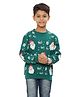 Ninos Dreams Fleece Christmas Theme Full Sleeves Santa Claus Printed Sweatshirt - Green