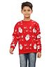 Ninos Dreams Fleece Christmas Theme Full Sleeves Santa Claus Printed Sweatshirt - Red