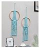 Homesake Macrame Dream Catchers large boho wall hanging with wood beads and tassels bedroom décor and gifts Set of 2 Turquoise