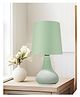 Homesake Bedside Ceramic Table Lamp, Classic Desk Living Room Bedroom Farmhouse Nightstand Teardrop Sage Green Fabric Shade