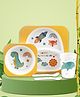 Tony Stark Bamboo Baby Feeding Set - 5-Piece Tableware for Toddlers, Kids & Babies Includes Plate, Bowl, Cup, Spoon, Fork - BPA-Free, Eco-Friendly |Organic & Natural (Dinosaur)