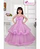M'PRINCESS Sleeveless Floral Applique Ruffle Detailed Layered Full Length Gown - Lavender