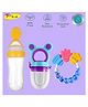 Joy Buzz Baby Food Feeder Nibbler & Rattle Teether Combo - Multicolor
