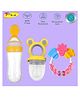 Joy Buzz Baby Food Feeder Nibbler & Rattle Teether Combo - Multicolor