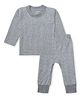 Superminis Full Sleeves Striped Thermal Tee & Pajama Set - Grey