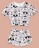 Pantaloons Junior Cotton Mickey & Friends Featuring Half Sleeves Mickey Mouse Character Printed Top With Coordinating Shorts Set - Pink