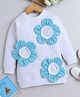 NAVKIYA G Fleece Full Sleeves Flowers Applique Detailed Sweatshirt Dress - White