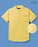 Pine Kids Linen Woven Half Sleeves Solid Colour Shirt With Mandarin Collar - Yellow