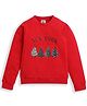 ZIP ZAP ZOOP Cotton Knit Christmas Theme Full Sleeves Christmas Tree Printed Sweatshirt - Red