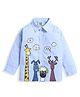 ZIP ZAP ZOOP Cotton Full Sleeves Animals Printed Shirt - Light Blue