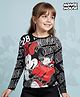 HoneyHap Disney Single Jersey Knit Full Sleeves T-Shirt with Minnie Mouse Print - Black