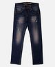 Pepe Jeans Woven Ankle Length Washed Jeans With Distressed Pattern - Navy Blue