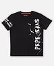 Pepe Jeans Cotton Blend Knit Half Sleeves T-Shirt with Text Print - Black