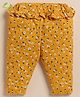 Cot & Candy Organic Cotton Floral Printed Leggings - Mustard