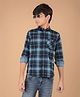 CRIMSOUNE CLUB 100% Cotton Full Sleeves Checked Shirt - Navy Blue