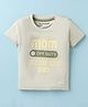 Little Darlings Sinker Knit Half Sleeves T-Shirt With Mom Off Duty Text Print - Light Green