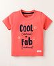 Little Darlings Sinker Knit Half Sleeves T-Shirt With Cool Like Daddy Text Print - Red