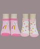 Yellow Bee Cotton Pack Of 2 Star & Rainbow Designed Socks Set - Pink & White