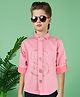 MASHUP Cotton Full Sleeves Dollar Sign Designed Shirt With Tie Set - Pink