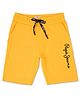 Pepe Jeans Cotton Elastane Woven Knee Length Shorts with Brand Name Print - Yellow