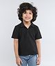 Taffykids Half Sleeves Textured Polo Tee - Black