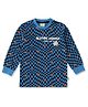 JusCubs Cotton Full Sleeves All Time Winner Text Printed Checked Tee - Blue