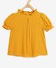 Chuppan Chupai Rayon Half Sleeves Solid Top - Mustard