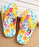 Cute Walk by Babyhug Slip on  Flip Flops With Floral Print - Yellow