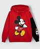 Nap Chief Pure Cotton Mickey & Friends Featuring Full Sleeves Mickey Mouse Printed Hoodie - Red